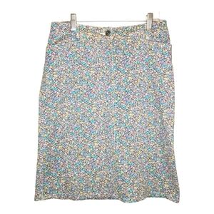 💙3/$25💙 Vintage Penmans Missy M Purple /Blue Leaf Cotton ‎ Knee Length Skirt